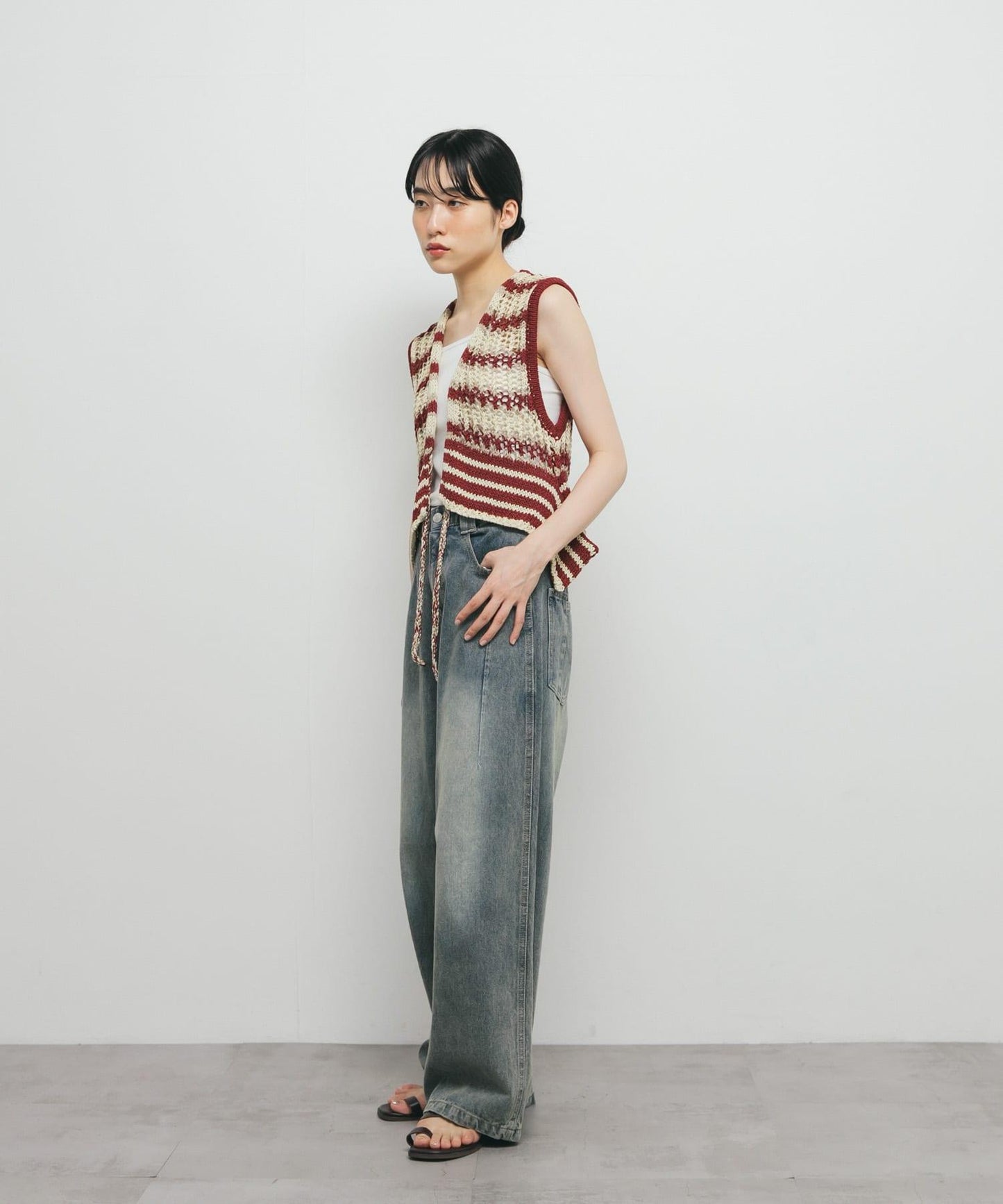 2WAY條紋針織背心