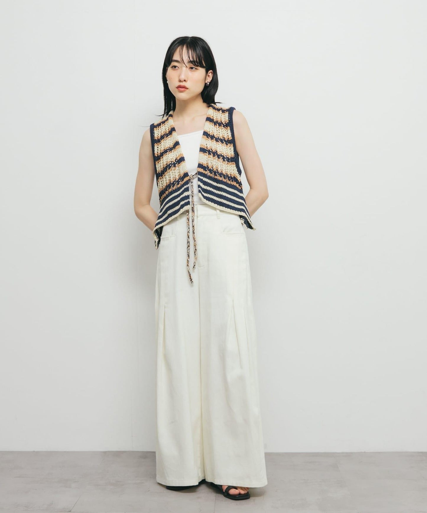 2WAY條紋針織背心