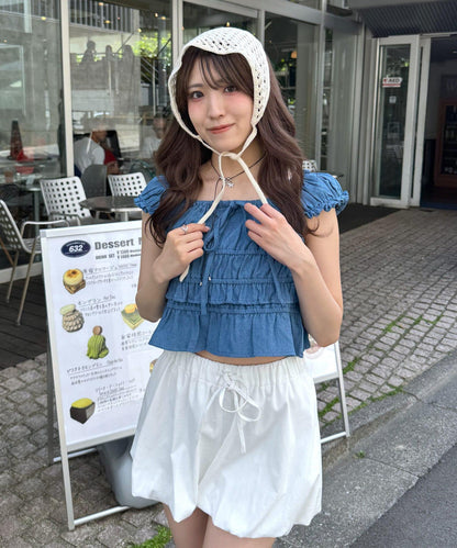 mline 法式抽褶女襯衫