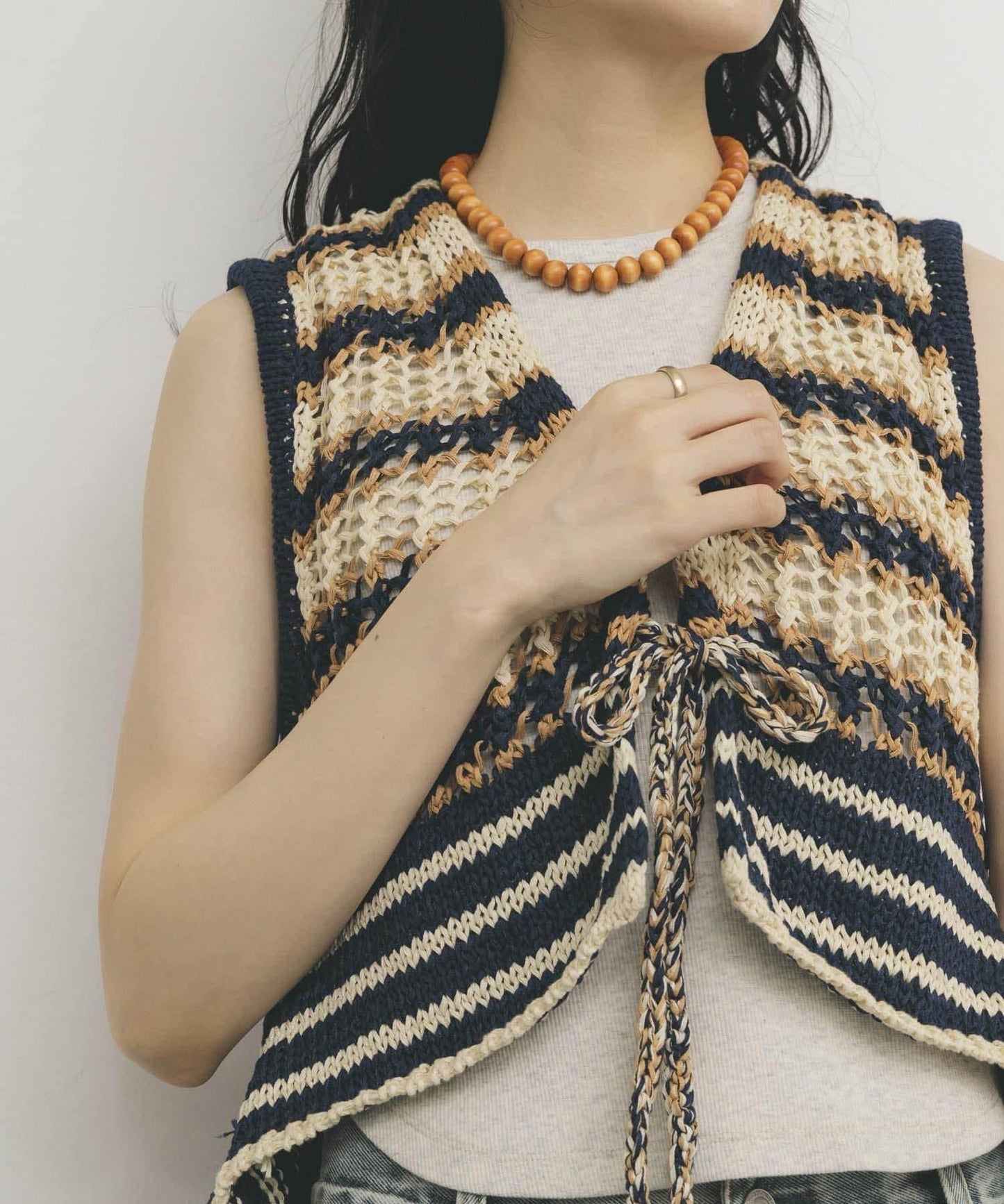 2WAY條紋針織背心