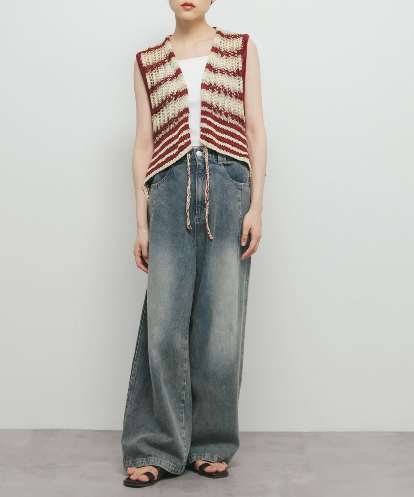 2WAY條紋針織背心