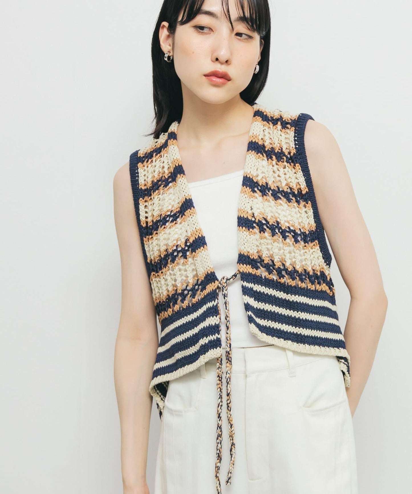 2WAY條紋針織背心