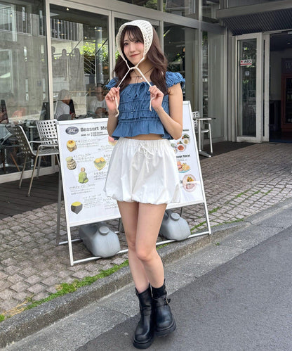 mline 法式抽褶女襯衫