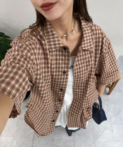 大口袋短袖襯衫