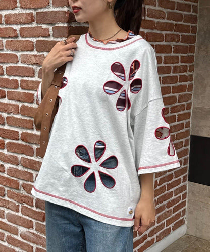 【HELLO.SANFRANCISCO】花朵剪裁寬鬆T恤
