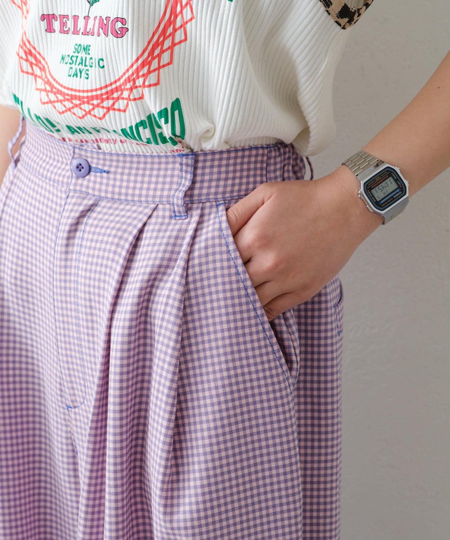 【HELLO.SANFRANCISCO】格子印花休閒褲