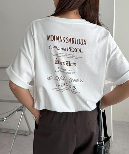 混合字體背部印花 T恤