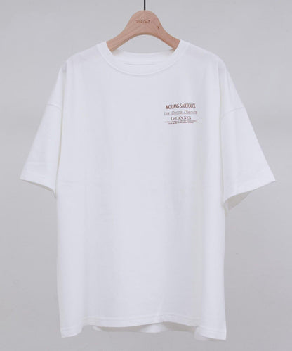 混合字體背部印花 T恤