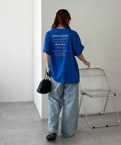 混合字體背部印花 T恤