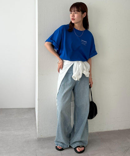 混合字體背部印花 T恤