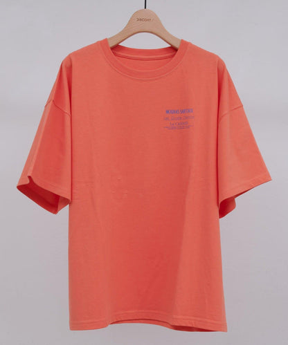 混合字體背部印花 T恤