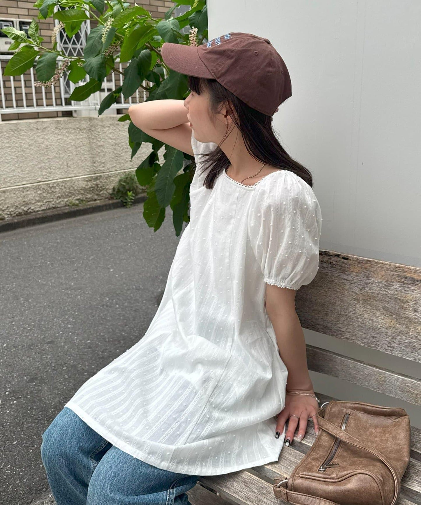 Discoat umm. 多比織點短袖迷你連衣裙