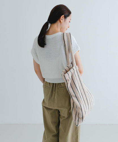 紙紗法式短袖針織衫