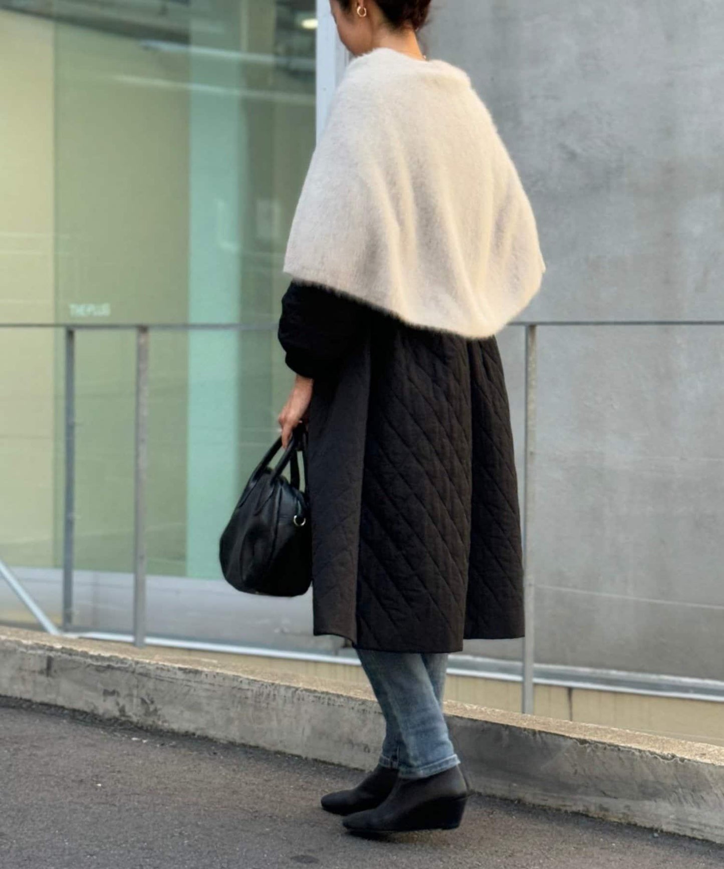袖氣球拼接羽絨大衣