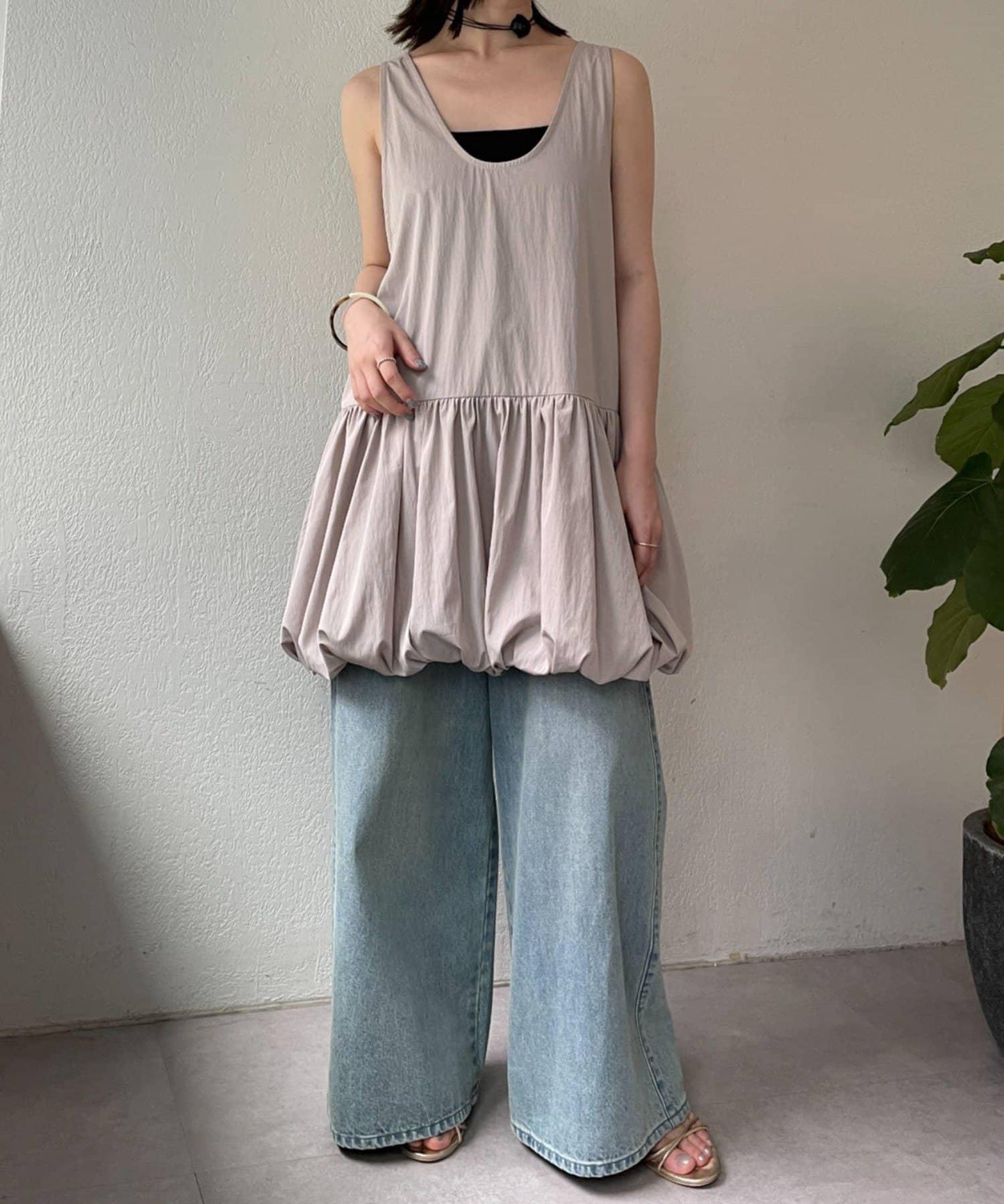 氣球迷你連衣裙吊帶裙