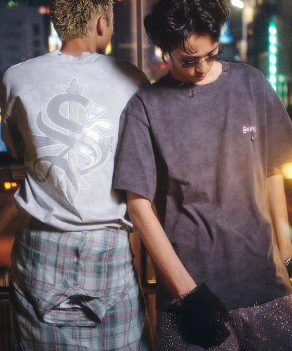 SUPPLIER/供應商/【LHP】破損十字架圖案T恤
