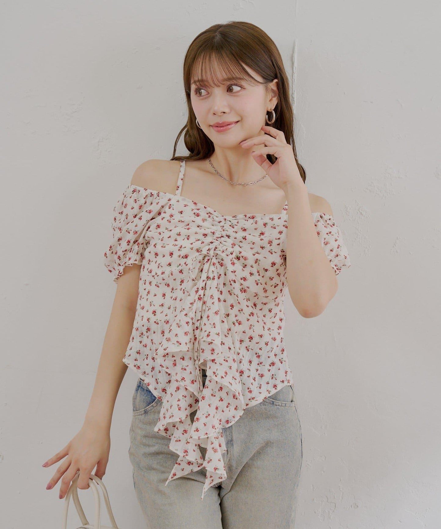 2way泡泡袖下垂荷葉邊上衣