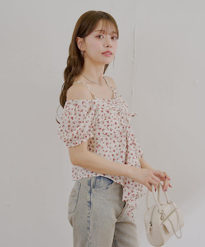 2way泡泡袖下垂荷葉邊上衣