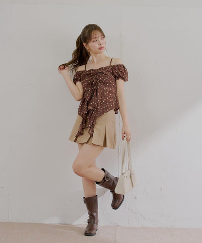 2way泡泡袖下垂荷葉邊上衣