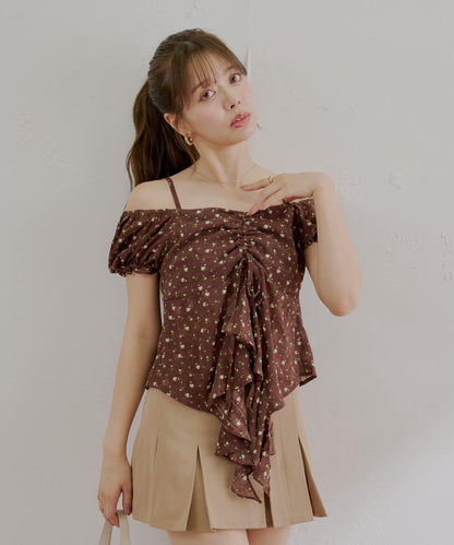 2way泡泡袖下垂荷葉邊上衣