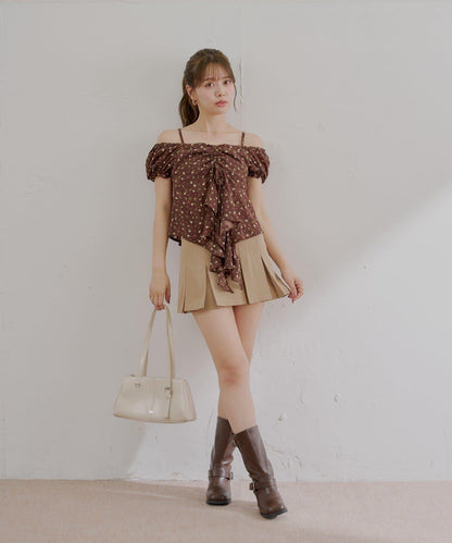 2way泡泡袖下垂荷葉邊上衣