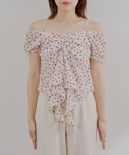 2way泡泡袖下垂荷葉邊上衣