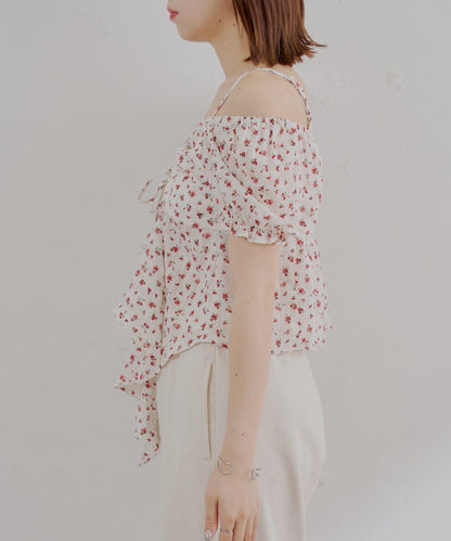 2way泡泡袖下垂荷葉邊上衣