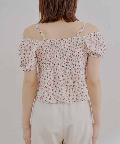 2way泡泡袖下垂荷葉邊上衣