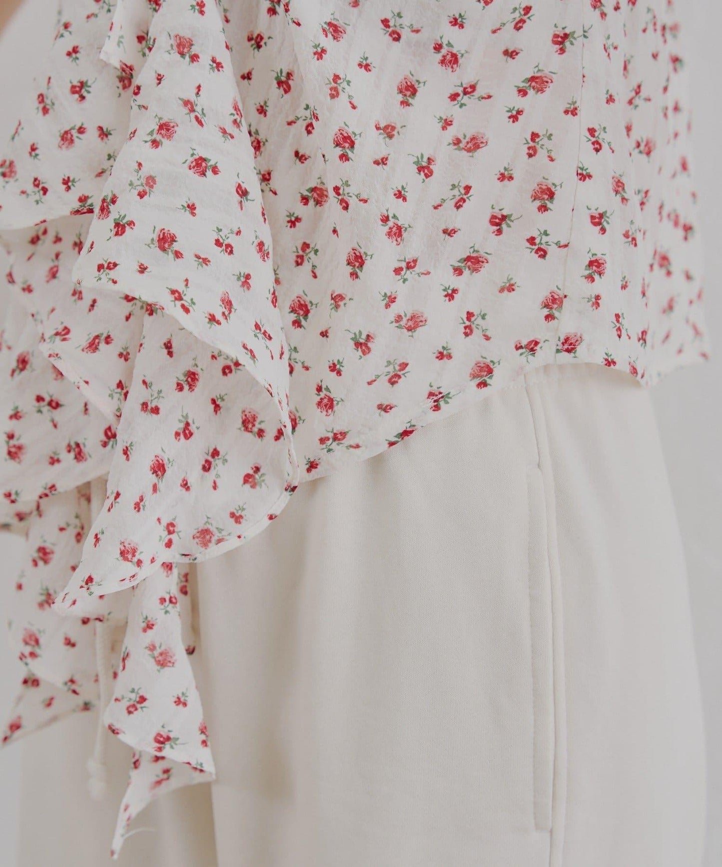 2way泡泡袖下垂荷葉邊上衣