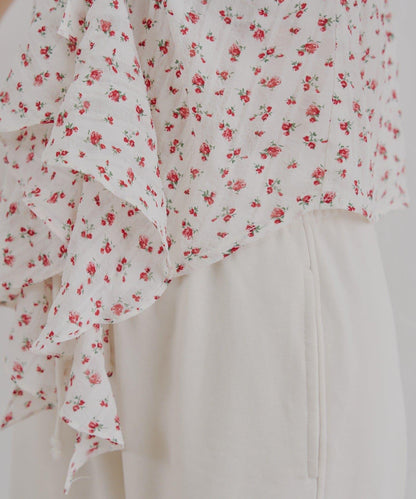 2way泡泡袖下垂荷葉邊上衣