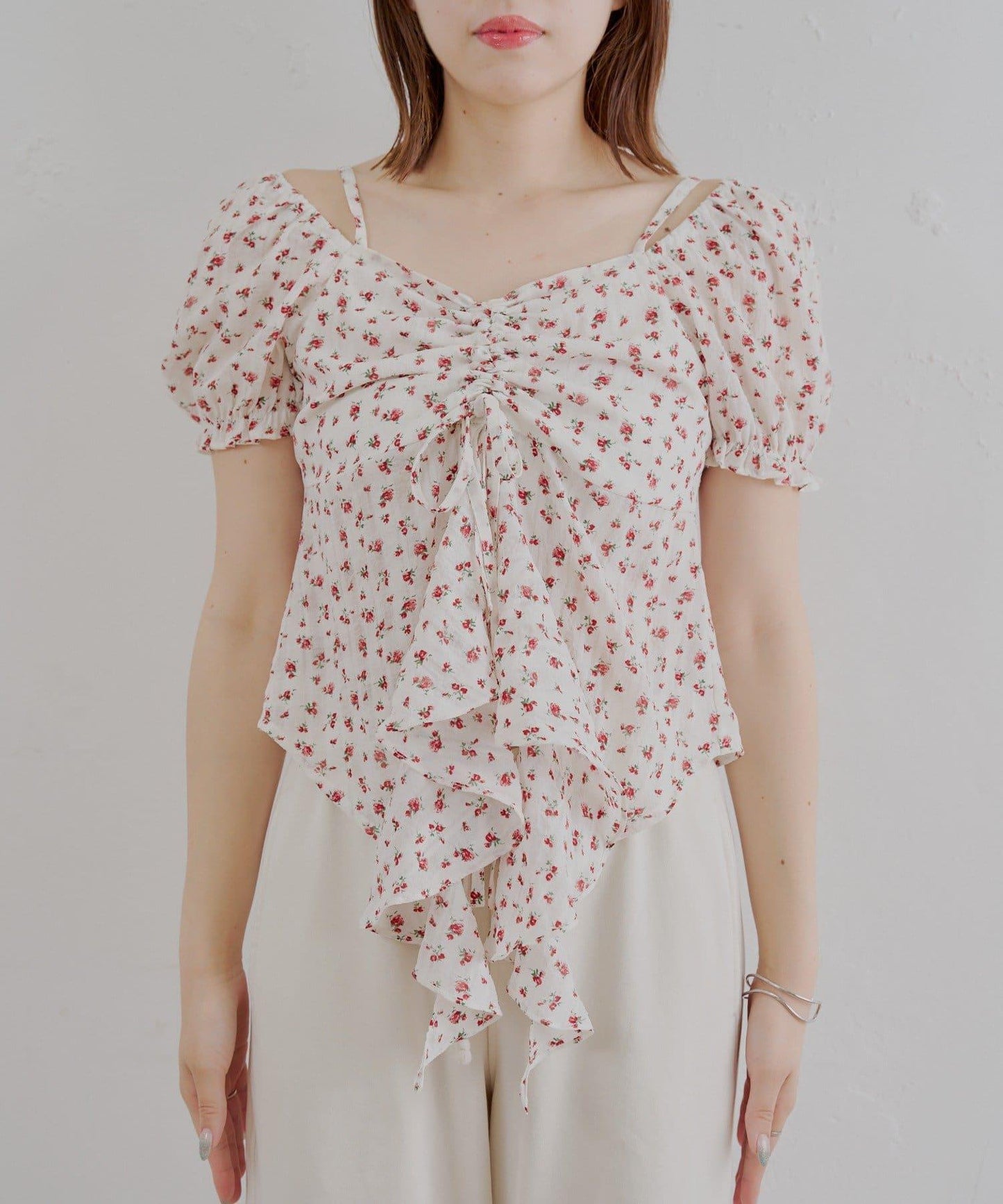 2way泡泡袖下垂荷葉邊上衣