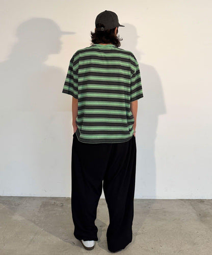 條紋修身超染T恤