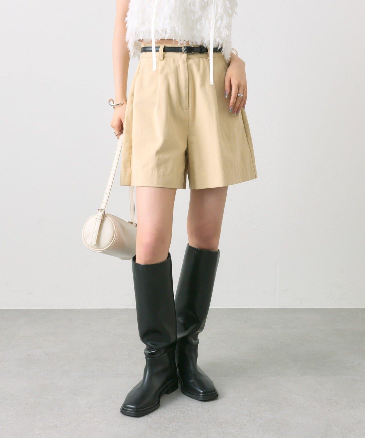 mystic 腰帶設計 百褶 裙褲