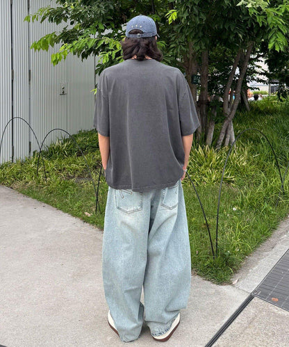 條紋修身超染T恤