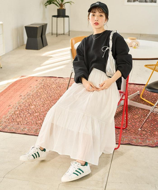 印度風分層拼接半身裙