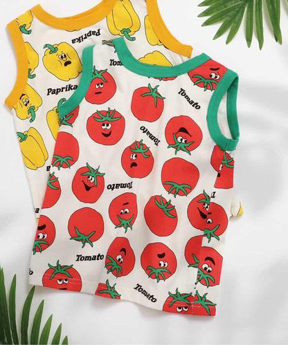 【連衣裙】蔬菜印花背心