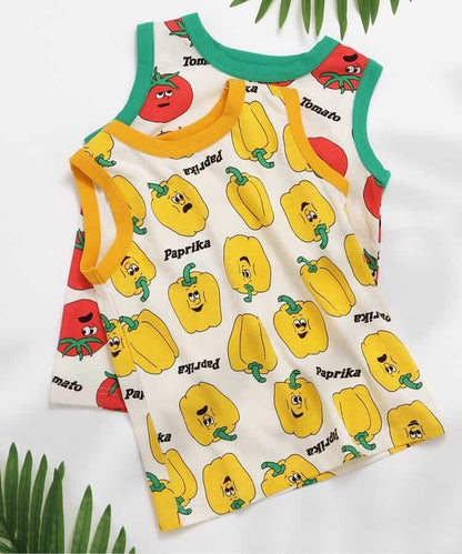 【連衣裙】蔬菜印花背心