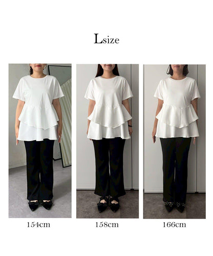 【MOMO】不對稱荷葉邊拼接荷葉邊T恤