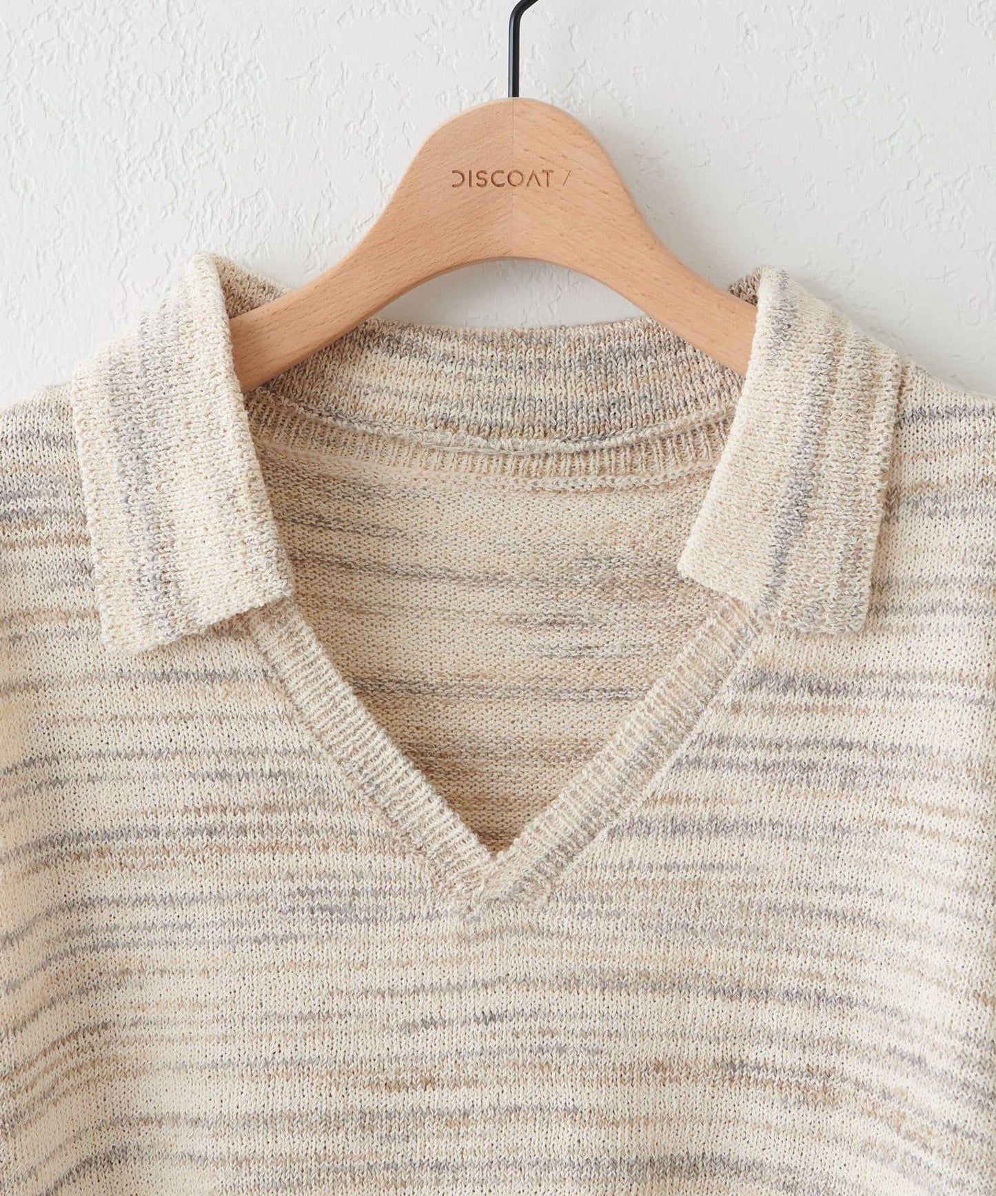 【Discoat】段染半袖立領針織衫