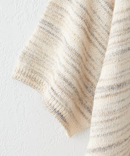 【Discoat】段染半袖立領針織衫