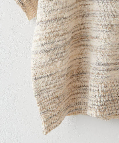 【Discoat】段染半袖立領針織衫