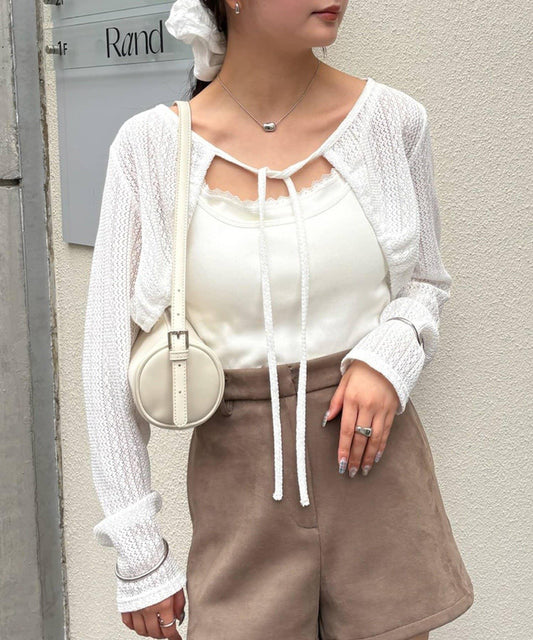 【mystic】褶皺蝴蝶結短外套