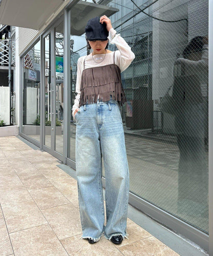 波浪牛仔褲
