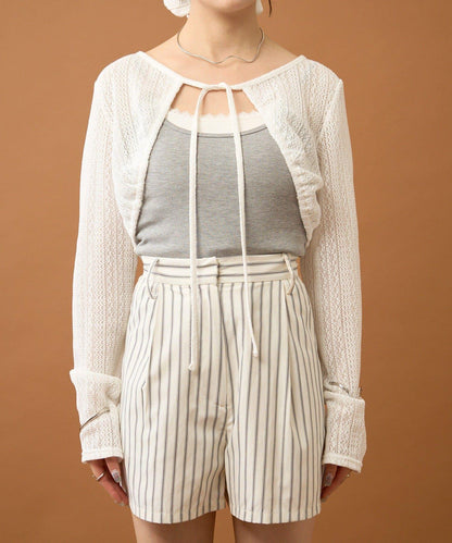 【mystic】褶皺蝴蝶結短外套