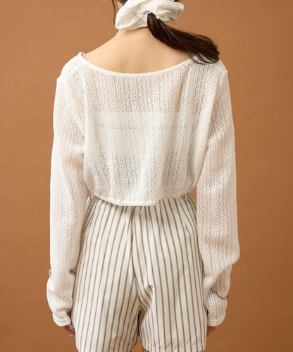 【mystic】褶皺蝴蝶結短外套