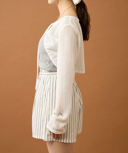 【mystic】褶皺蝴蝶結短外套