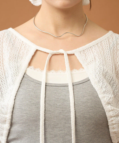 【mystic】褶皺蝴蝶結短外套