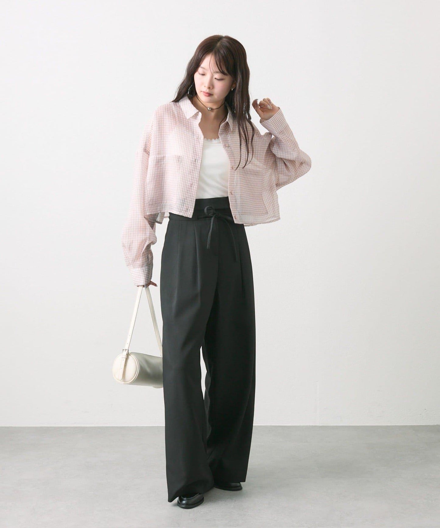 mystic 透紗短款襯衫