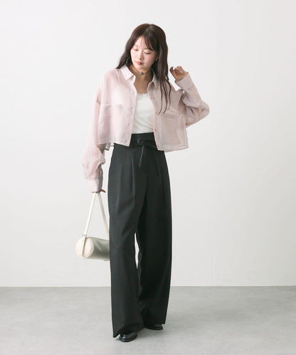 mystic 透紗短款襯衫