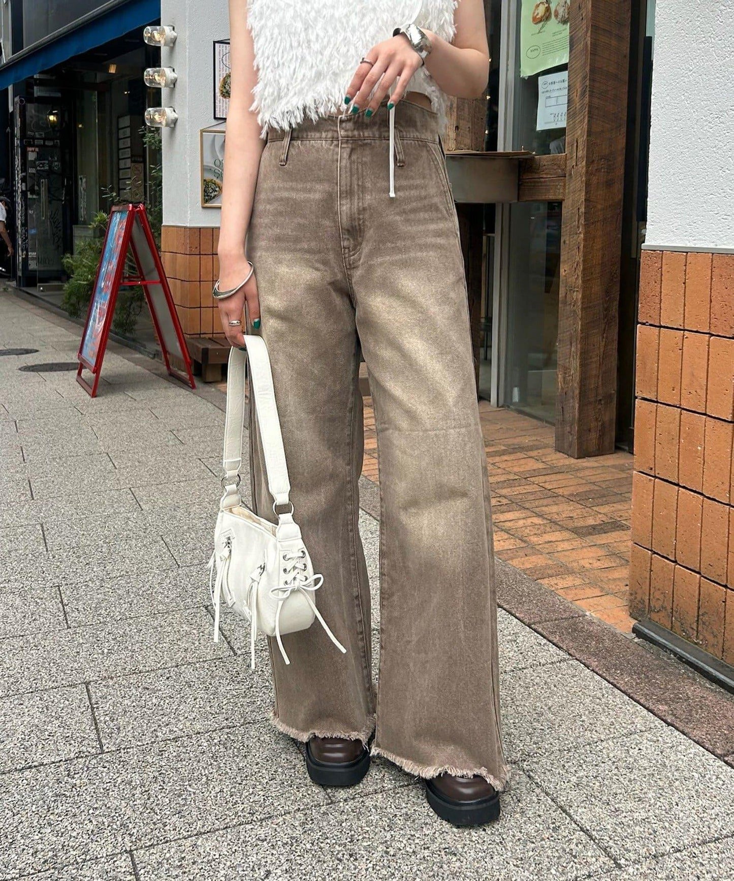 波浪牛仔褲
